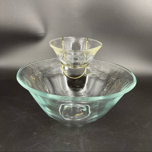 New ~ Vintage Indiana Glass 3 Pieces Chip “N” Dip Set In Original Box - Picture 6 of 8